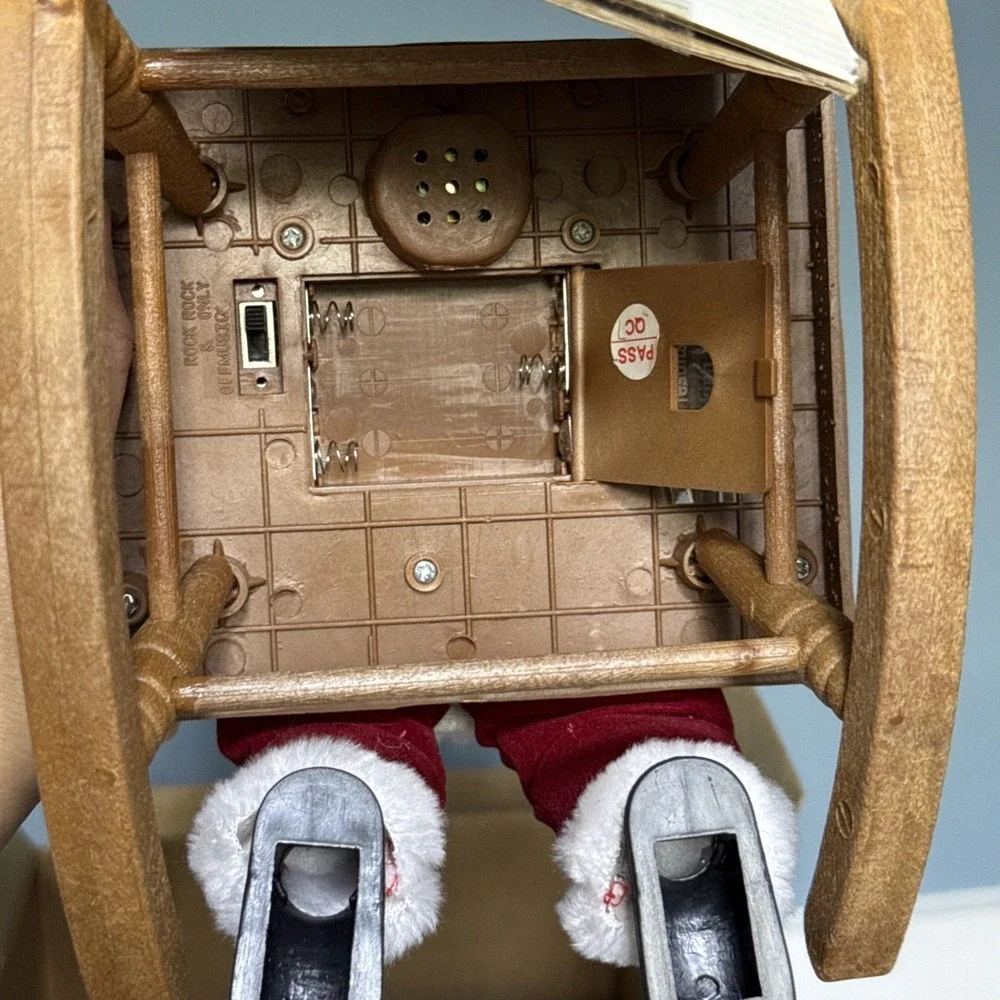 Gemmy North Pole‎ Productions Vtg 1991 Rocking Chair Santa Jingle Bells 13